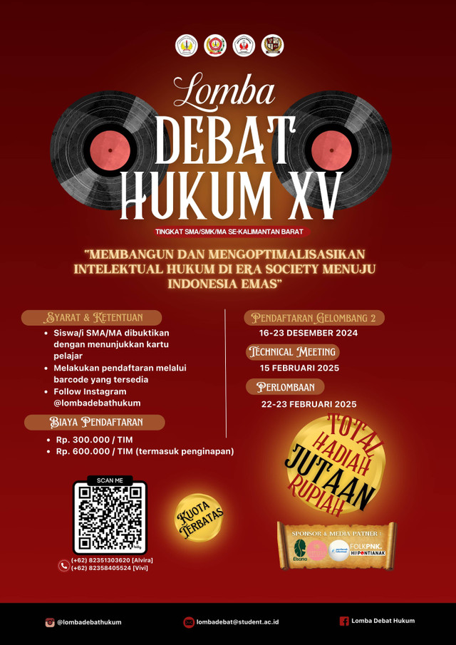 Lomba debat hukum yang akan diselenggarakan oleh FH Untan Pontianak. Foto: Dok. Istimewa