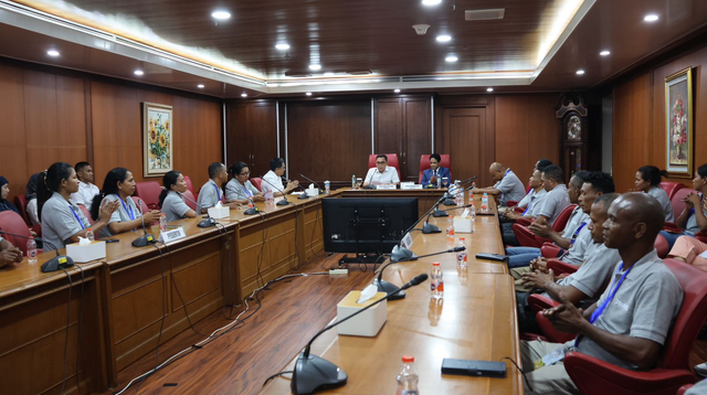 Perum BULOG gelar Pelatihan Supply Chain Pangan Tahun 2024 untuk Centro Logistica Nacional Intittuto Public (NCL I.P.) Timor Leste di Gedung BULOG Corporate University, Gudang Kanwil DKI Jakarta & Banten. Foto: Dok. BULOG