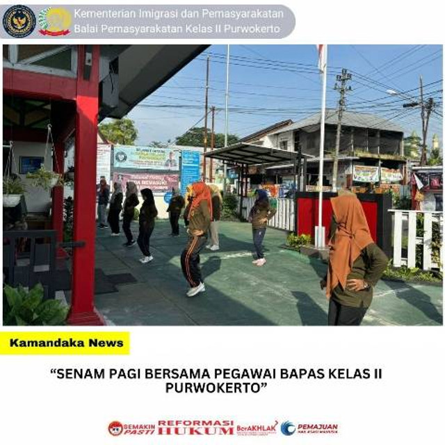 Senam Pagi Bersama Pegawai Bapas Kelas II Purwokerto