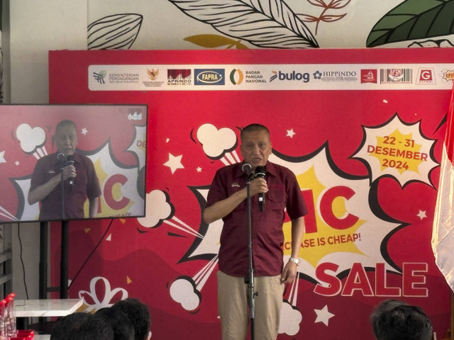 Ketua Umum Asosiasi Pengusaha Ritel Indonesia (Aprindo) Solihin dalam gelaran launching EPIC Sale di Kawasan Alam Sutra, Tangerang, Banten, Minggu (22/12/2024). Foto: Widya Islamiati/kumparan