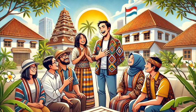 https://chatgpt.com/ foto/gambar-animasi-sekelompok-remaja-sedang-berkomunikasi-dengan-orang-lokal-NTT.