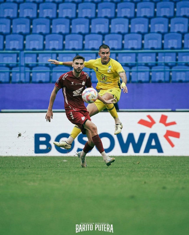 PSM Makassar vs Barito Putera dalam laga pekan ke-16 Liga 1 2024/25 di Stadion Batakan, Kalimantan Timur, tersebut, Minggu (22/12). Foto: Instagram @psbaritoputeraofficial