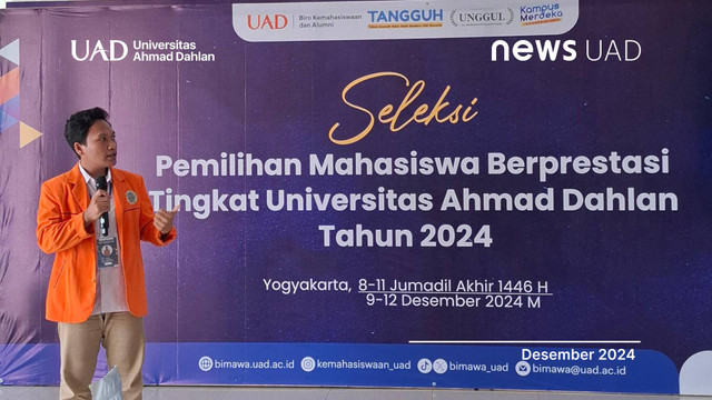 Bayu Aji Juara 3 Mahasiswa Berprestasi Tingkat Universitas dari Teknik Industri (Dok. Rini)