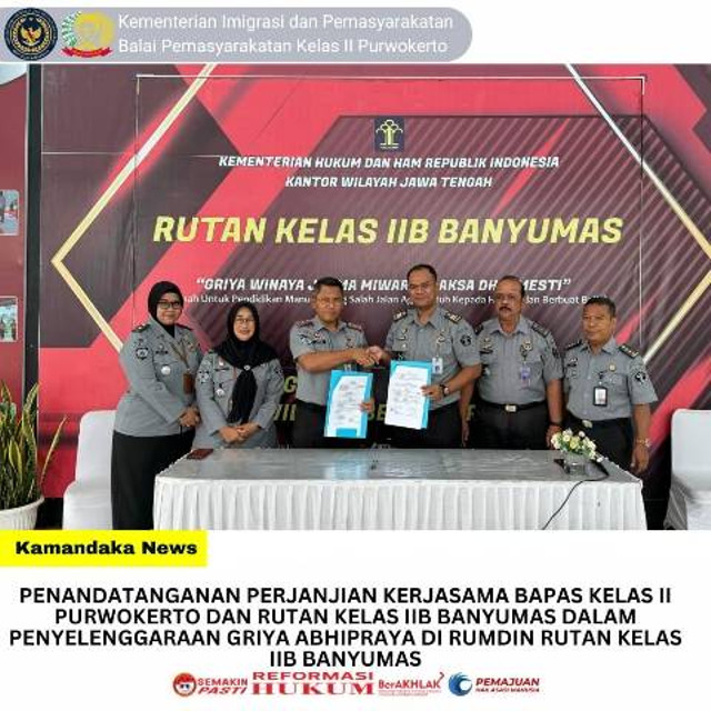 BAPAS PURWOKERTO JALIN KERJASAMA DENGAN RUTAN BANYUMAS