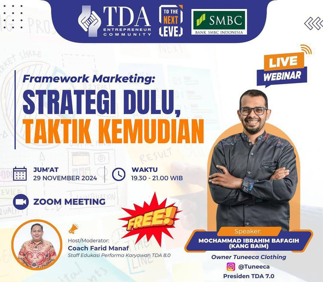 Komunitas Pengusaha TDA Gelar Webinar Bersama Presiden TDA 7.0