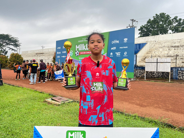 Avara Kayana Irawan, peraih top scorer U-12 MIlkLife Soccer Challenge Semarang Series 2 2024. Foto: Aji Nugrahanto/kumparan