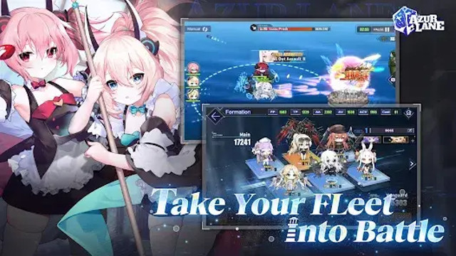 Azur Lane adalah permainan mobile bergenre side-scrolling shoot 'em up dengan elemen RPG dan strategi, yang dikembangkan oleh Manjuu dan Yongshi. Foto: Google Play