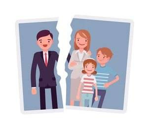 ilustrasi Broken Home ( sumber: https://www.shutterstock.com/id/image-vector/family-breakup-problem-photo-rift-between-1059731774)