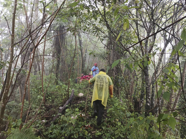 Tim SAR gabungan melakukan pencarian 2 pendaki yang tersesat di Gunung Agung, Kamis (26/12/2024). Foto: Dok. Istimewa