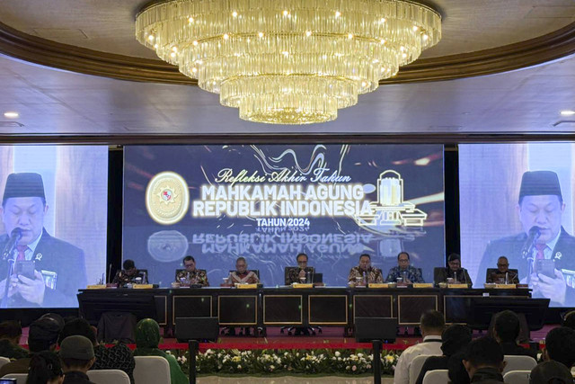 Refleksi Akhir Tahun MA di gedung Mahkamah Agung, Jakarta pada Jumat (27/12/2024). Foto: Abid Raihan/kumparan