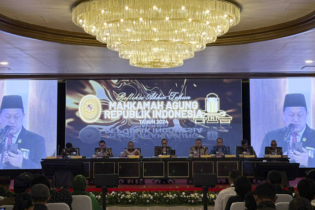 Refleksi Akhir Tahun MA di gedung Mahkamah Agung, Jakarta pada Jumat (27/12/2024). Foto: Abid Raihan/kumparan