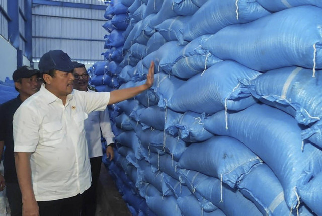 Menteri Kelautan dan Perikanan (KP), Sakti Wahyu Trenggono, mengunjungi gudang garam di Desa Tanjakan, Kecamatan Krangkeng, Kabupaten Indramayu, Jawa Barat. (26/12/2024).  Foto: Dok. kumparan