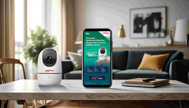 Solusi CCTV rumahan IndiHome SMART Camera dari Telkomsel. Foto: Dok. Telkomsel