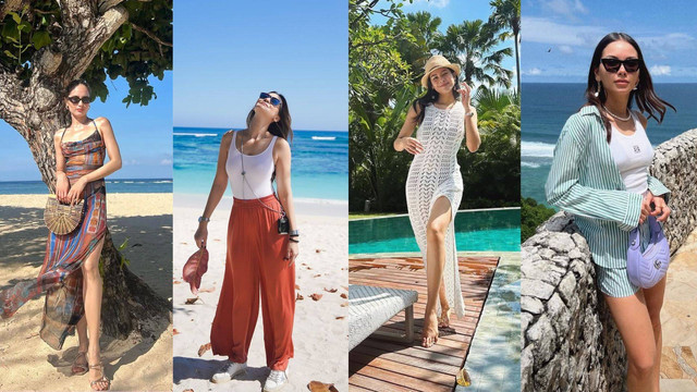 7 inspirasi OOTD liburan ke pantai ala selebriti. Foto: kumparan