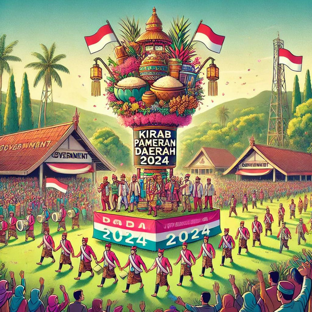 Ilustrasi Kirab Pameran Potensi Daerah 2024 (Sumber: AI)