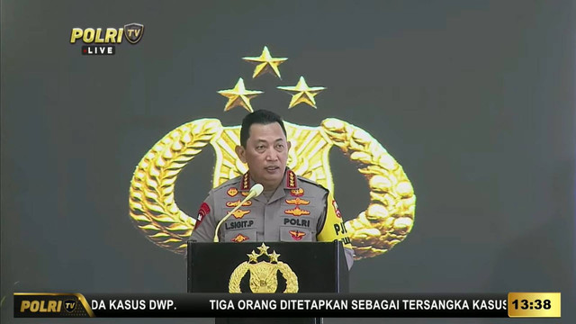 Kapolri Jenderal Listyo Sigit Prabowo gelar rilis akhir tahun 2024 di Jakarta, Selasa (31/12). Foto: SS. YOUTUBE