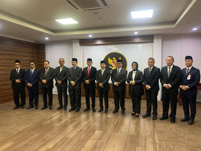 Suasana pelantikan Majelis Kehormatan Mahkamah Konstitusi di Kantor MK, Jakarta, Kamis (2/1/2025). Foto: Luthfi Humam/kumparan