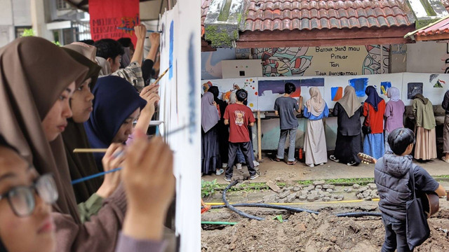 Mahasiswa Pendidikan Seni Rupa Fakultas Keguruan dan Ilmu Pendidikan (FKIP) Universitas Muhammadiyah (Unismuh) Makassar menggelar kegiatan "Melukis Bersama" sebagai bagian dari kegiatan refleksi akhir Tahun 2024. 