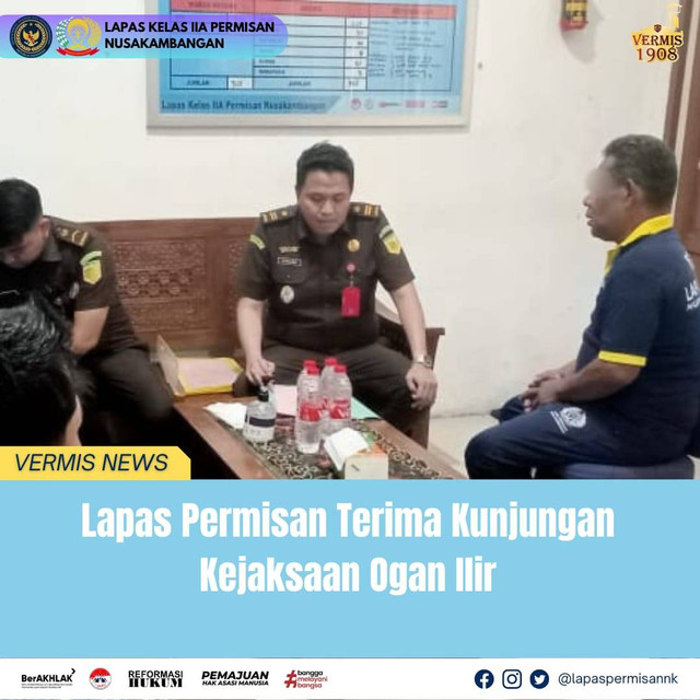 Lapas Permisan Terima Kunjungan Kejaksaan Ogan Ilir