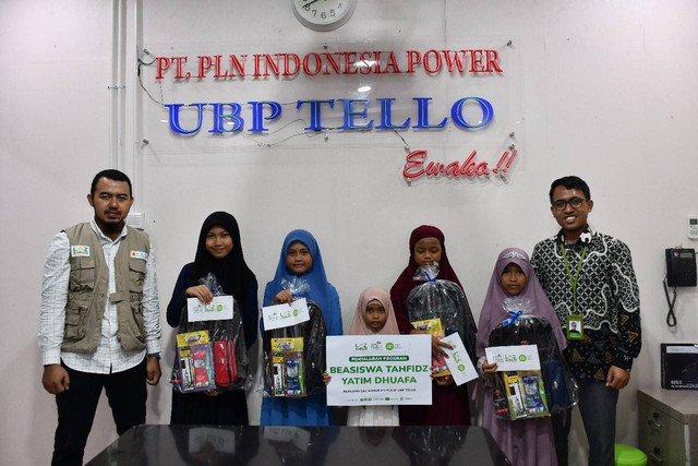 PLN IP UBP Tello dan IZI Sulsel Salurkan Beasiswa Tahfidz untuk Anak Yatim Duafa (1)