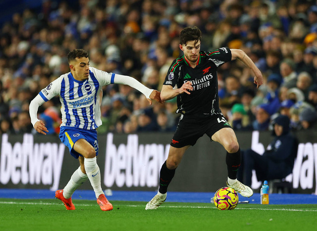 Brigthon vs Arsenal di Liga Inggris. Foto: Matthew Childs/REUTERS