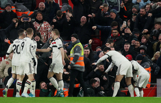 Liverpool vs Man United di Liga Inggris. Foto: Phil Noble/REUTERS