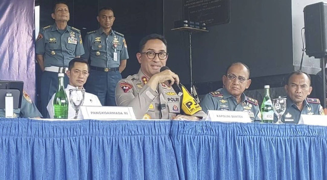 Kapolda Banten Irjen Suyudi Ario Seto dalam jumpa pers di Koarmada RI, Gunung Sahari, Jakarta Pusat, Senin (6/1/2025). Foto: Thomas Bosco/kumparan