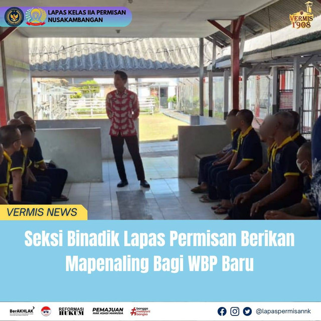 Seksi Binadik Lapas Permisan Berikan Mapenaling Bagi WBP Baru