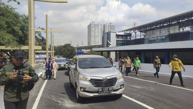 Overpass Jalan Stasiun, Kota Medan, saat peresmian. Foto: Dok. Istimewa