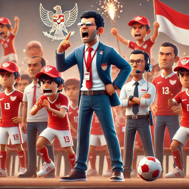 Ilustrasi Timnas Indonesia - Gambar digenerate AI di Bing.com