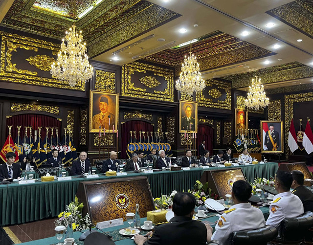 Kementerian Pertahanan Republik Indonesia sambut Menteri Pertahanan Jepang, Selasa (7/1/2025). Foto: Rayyan Farhansyah/kumparan