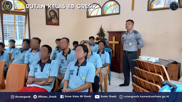 Kasih dan Pengampunan: Warga Binaan Rutan Gresik Ikuti Ibadah Natal Nasional 