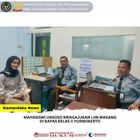 Mahasiswi Unsoed Mengajukan Ijin Magang di Bapas Kelas II Purwokerto