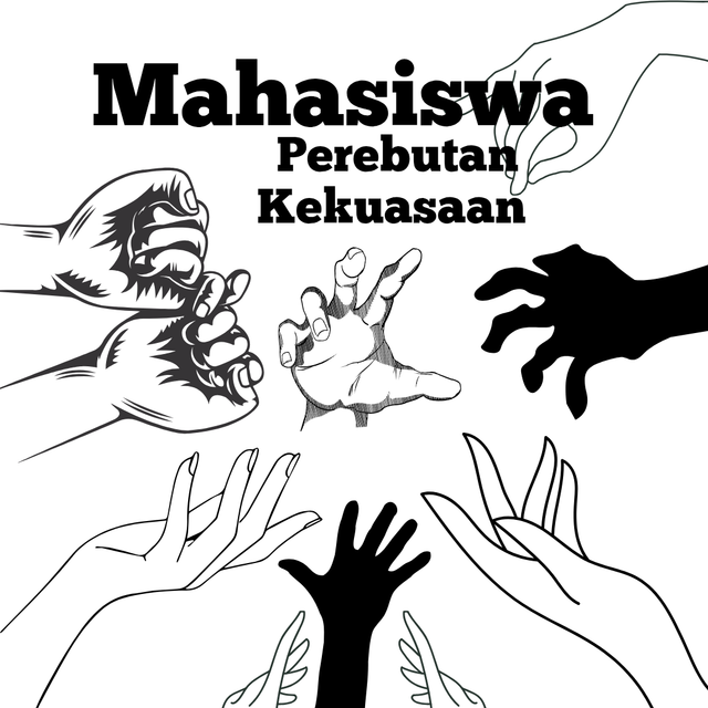 foto ilustrasi mahasiswa memperebutkan kekuasaan. Sumber gambar : Canva