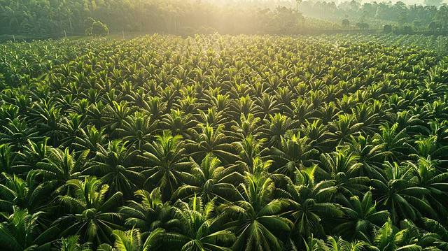 Ilustrasi perkebunan kelapa sawit (Foto oleh Pngtree)