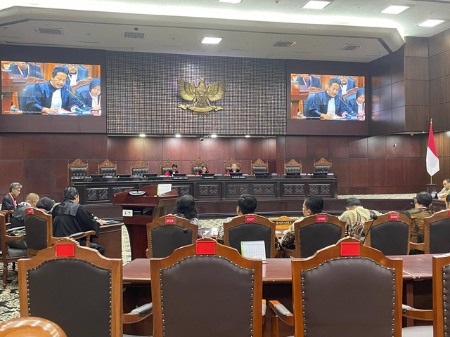 Sidang sengketa Pilkada 2024 hari kedua di Ruang Sidang Panel I, Gedung MK, Jakarta, Kamis (9/1/2025).  Foto: Fadhil Pramudya/kumparan