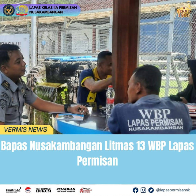 Bapas Nusakambangan Litmas 13 WBP Lapas Permisan