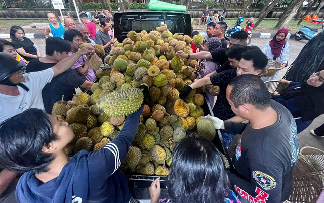 Warga memilih durian Jemongko Pontianak. Foto: Dok. Istimewa