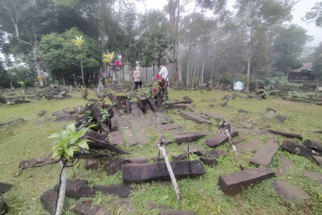 Suasana Situs Gunung Padang di Desa Karyamukti, Kecamatan Campaka, Kabupaten Cianjur, Kamis (9/1/2025). Foto: Dok. kumparan