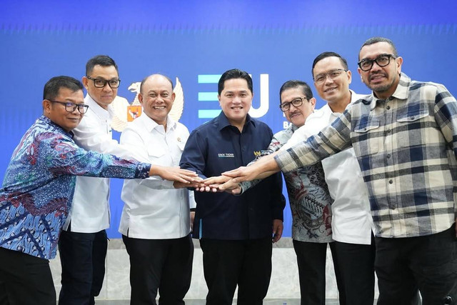 Menteri BUMN Erick Thohir mengungkapkan PT Freeport Indonesia (PTFI), PT PLN (Persero), dan PT Pertamina (Persero), sepakat akan membantu pelaksanaan program Makan Bergizi Gratis (MBG). Foto: Instagram @erickthohir