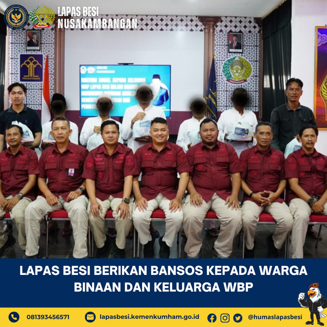 Lapas Besi Berikan Bansos Kepada Warga Binaan dan Keluarga WBP