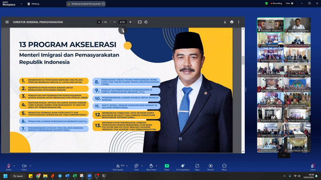 Rupbasan Mojokerto Ikuti Pengarahan Direktur Jenderal Pemasyarakatan Secara Daring