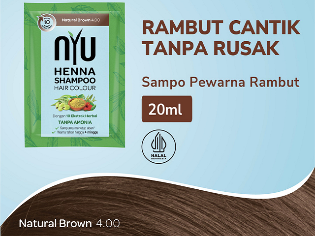 Nyu Henna Shampoo tahan berapa lama? Foto adalah Nyu Henna Shampoo. Sumber: tokopedia.com/godrej-id.