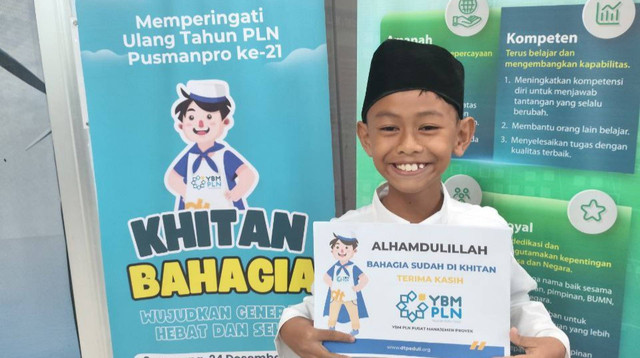 Wujudkan Generasi Hebat dan Sehat, YBM PLN dan DT Peduli Gelar Khitan Massal