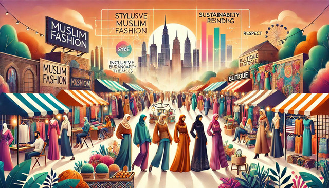 Ilustrasi Strategi Brand Fashion Muslim (Sumber: AI)