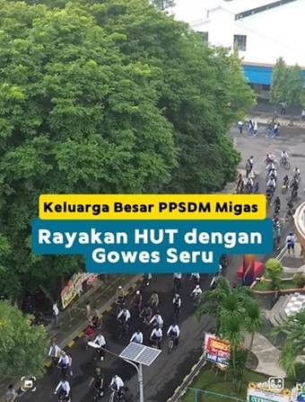 Ratusan Pegawai dan Keluarga Besar PPSDM Migas Rayakan HUT dengan Gowes Seru. (Dok. Humas PPSDM Migas)