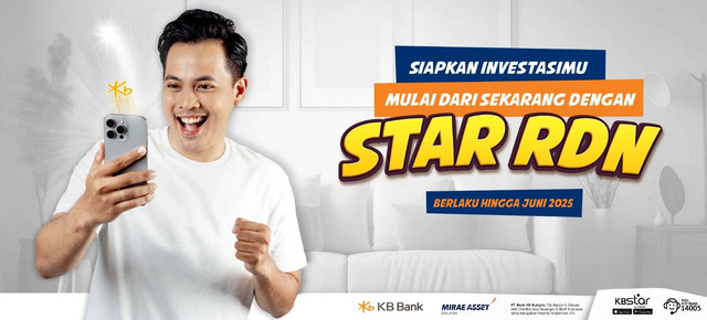 KB Bank berkolaborasi dengan Mirae Asset menghadirkan program STAR RDN, layanan pembukaan rekening dana nasabah (RDN) untuk investasi di pasar modal. Foto: dok. KB Bank