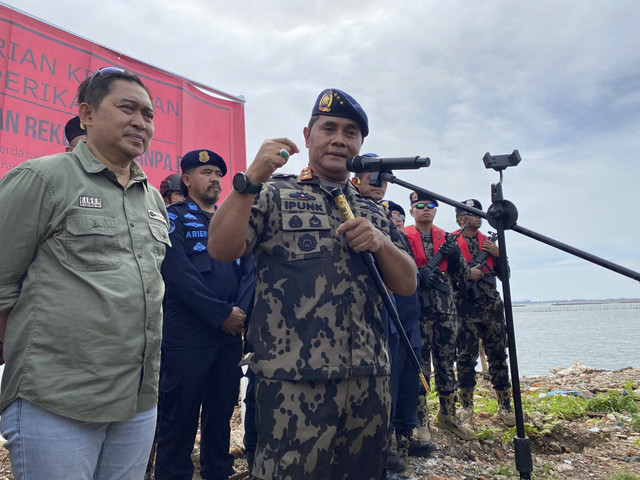 Direktur Jenderal (Dirjen) Pengawasan Sumber Daya Kelautan dan Perikanan (PSDKP) Kementerian Kelautan dan Perikanan (KKP) Pung Nugroho Saksono, Rabu (15/1/2025). Foto: Muhammad Fhandra Hardiyon/kumparan