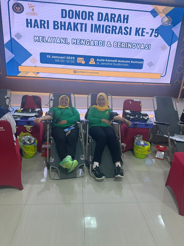 Lapas Perempuan Palembang ikuti kegiatan Donor Darah Hari Bhakti Imigrasi ke-75