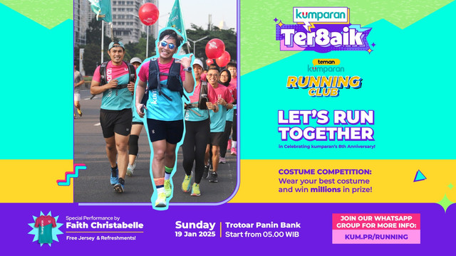 Fun Run TER8AIK Spesial Ulang Tahun kumparan akan digelar pada Minggu, (19/1/25). Foto: kumparan